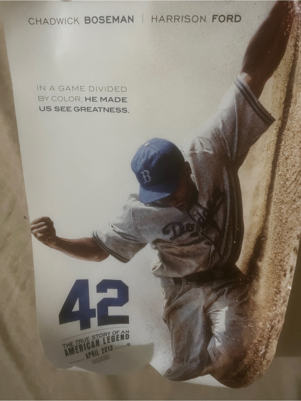 42 Movie poster original theatrical 11.5x17 Chadwick Boseman Harrison Ford